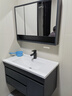 皇生金智能浴室柜陶瓷一体盆洗脸盆柜卫生间卫浴洗漱台简约洗手盆柜组合 轻奢灰+标准镜柜半+陶瓷盆 90cm 实拍图