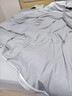 海澜之家（HLA）床上三四件套纯棉水洗棉麻裸睡亲肤床上用牛奶绒床单床笠被套被罩 【速干不缩水】A类裸睡-奥丁灰 1.8米 床笠款 四件套 被套200*230cm 实拍图