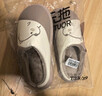 乐拖侧脸熊 棉拖鞋女秋冬季防水保暖厚底棉鞋情侣居家拖鞋 米色38-39 实拍图