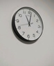 康巴丝（Compas）挂钟客厅 静音走时简约石英钟表挂墙时钟 c2855 黑色 26cm直径 实拍图