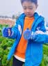 牧萌儿童手套男童女童秋冬季翻盖手套保暖小学生半指写字可爱毛线手套 浅蓝恐龙【半指-翻盖两用】 2-9岁宝宝【高弹力】 实拍图
