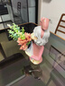 正想创意女孩摆件客厅电视酒柜装饰工艺品办公室桌面花瓶乔迁新居礼品 绽放(酒红色)+丽人花束(秋粉色) 实拍图