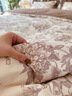 水星系列家纺新款简约风磨毛100S高支长绒棉四件套植物数码印花全棉床罩床笠用 磨毛-洛丽塔-咖 床裙款 1.8 床裙款 （被套200*230cm） 实拍图