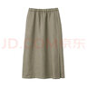 无印良品 MUJI 女式 亚麻 直筒裙 BEK36A2S 浅灰棕色 XS-S 实拍图