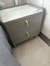 圣多堡意式床头柜卧室家用简约现代床边柜储物收纳柜全实木岩板简易整装 香槟灰40长40宽50高 实拍图