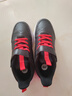 361°儿童运动鞋男童跑鞋秋冬密网轻便魔术贴女童皮革加绒保暖运动鞋 【皮革】碳黑/能量红色 38 实拍图
