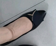 红蜻蜓时尚方扣通勤高跟鞋女士单鞋气质优雅粗跟女鞋WLB33095 黑色 34 实拍图