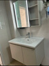 九牧（JOMOO）浴室柜陶瓷一体盆卫生间洗脸盆柜组合洗手盆卫浴洗漱台A2741升级 智能款 双侧灯|除雾 冷灰80cm 【无龙头】 实拍图