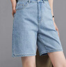 浪莎五分牛仔短裤女夏季2025新款直筒港味高腰宽松显瘦a字阔腿中裤潮 实拍图
