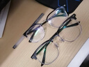 蔡司（ZEISS）镜片近视眼镜框男半框防蓝光辐射可配带散光度数眼睛女钛合金镜架 简约款 黑银 配蔡司视特耐1.60非球面 0-600度 实拍图