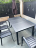 莫 家户外桌椅塑木室外组合咖啡桌椅庭院桌椅桌椅喝茶餐桌铝合金桌椅 4+160cm桌【全铝合金】+黑色 实拍图