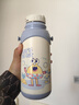 babycare儿童保温杯直饮吸管杯1岁以上幼儿园小学生不锈钢保温杯水壶背带 洛克黄600ml 实拍图