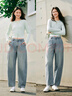 森马（Semir）森柔牛仔|牛仔裤女宽松锥形裤舒适2025春季长裤显高109125124003 实拍图
