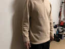 恒源祥秋冬季加绒加厚卫衣男士半拉链立领保暖长袖T恤内搭打底衫上衣潮 卡其色 M 实拍图