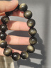石玥珠宝精品14mm金沙天然黑曜石手串本命年转运珠佛珠水晶手链男女士款 实拍图