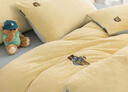 Teenie Weenie小熊牛奶绒四件套秋冬季法兰珊瑚绒床单被罩加厚保暖宿舍三件套 （06）-奶昔黄+马丽蓝 0.9/1.2m床 床单款 被套150*200cm 实拍图