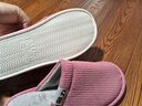 回力日系柔软情侣棉拖秋冬家居室内保暖棉鞋女款HL0006皮红36-37码 实拍图