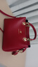 袋鼠卡拉品牌真皮女包节日送妈妈牛皮包包女2025新款中年女士斜挎包手提包 红色（礼盒装+手包卡包吊坠） 实拍图