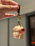 繁夏创意手工木雕可爱小白兔汽车钥匙扣挂饰书包挂件年会新年礼物女 实拍图