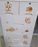 纳份爱加大加厚卡通抽屉式收纳柜婴儿童衣柜塑料储物柜玩具整理柜五斗柜 80面宽曲奇熊（双小抽） 五层 实拍图