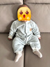 班杰威尔婴儿衣服秋冬季夹棉连体衣宝宝保暖哈衣爬服 保暖蓝熊2件套 73码 实拍图