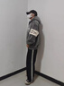 gxmy羊羔绒棉衣男冬季潮牌连帽棉服男士外套搭配衣服男装棉袄三件套 Y017灰色+棉白T+加绒灰卫裤 XL 【适合120-140斤】 实拍图