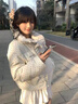 鲁雅尔韩系设计感波点毛领棉服女秋冬季甜美风加绒加厚棉袄外套短款棉衣 白色 L 实拍图