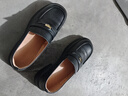 百思图【真皮】商场同款学院风乐福鞋粗跟女单鞋A3512CA4 黑色 37 实拍图