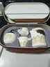 瓷牌茗茶具（cipaiming teaset）旅行茶具套装户外便携式陶瓷快客杯一壶四杯办公室功夫茶壶泡茶 白古茗1壶4杯+罐盘+棕皮包+巾夹 实拍图