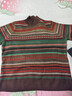 春秋针织毛衣半高领复古提花毛衣洋气条纹针织打底衫HU13 咖啡 L 实拍图