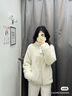 优衣库女装男装长绒摇粒绒拉链茄克/长袖外套夹克冬新款479611 01 乳白色 M 实拍图