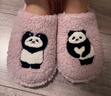 野兽派家居熊猫毛绒拖鞋室内秋冬保暖鞋子家用情侣居家鞋 熊猫嘭嘭毛绒男女拖鞋 依然爱你 38-39 实拍图