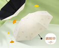 天堂 防紫外线晴雨伞三折 雨伞黑胶防晒太阳伞遮阳晴雨伞 甘酪白 实拍图