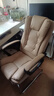 双木马 加厚可躺老板椅电脑椅家用办公椅子麻将椅会议椅靠背椅弓形座椅 皮艺-卡其 升级可躺款（带搁脚+无腰枕） 实拍图
