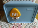 得力（deli）保险箱 儿童玩具存钱罐电子密码保险柜储蓄罐送男孩女孩生日礼物可存可取 蓝色送贴纸 实拍图