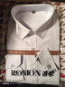 罗蒙长袖衬衫男士纯色商务休闲职业正装工装外套白衬衣男装 白色 39  实拍图