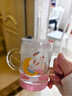 富光玻璃杯家用儿童牛奶杯子带刻度吸管水杯 宝宝冲泡奶粉杯带把手 实拍图