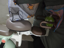买梦人电动车儿童座椅可折叠前置电瓶车宝宝安全坐椅小凳子车前小坐雅迪一岁3-6岁2岁小空间可遛娃接小孩 前置 螺丝固定 8个月-3岁 奶白咖-【围栏款】 座椅可前后安装+前后调节+一键折叠 实拍图