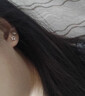 芯奢S999足银星月耳钉女士小众设计拧扣儿童养耳洞免摘耳骨钉耳饰纯银 S999足银星月单只 实拍图