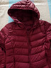 鸭鸭（YAYA）佟丽娅同款冬装连帽轻薄羽绒服女短款轻便薄款保暖新国标外套女款 酒红色 L 165 实拍图