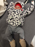 巴拉巴拉【荣信乐乐趣IP】童装婴儿轻薄羽绒服宝宝外套冬装造型 白黑色调00319-白鸭绒 80 充绒量20g 实拍图