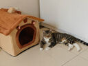 阿柴与猫封闭式猫窝大房子小型犬狗窝睡觉猫狗屋可拆洗四季通用宠物窝 实拍图