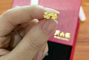 周六福幸运四叶草足金999黄金耳钉女生日礼物计价A0912975 一对 约0.91g 实拍图
