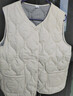 秋冬轻薄上衣棉马甲背心宽松新款大码女装保暖外穿显瘦内搭马夹女 米白色 【条纹内里】 2XL 【建议80-110斤】 实拍图