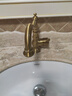 老铜匠（LTJ）卫浴全铜水龙头卫生间欧式仿古复古洗脸盆洗手盆洗脸池 复古水龙头+球阀一对 实拍图
