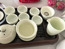 苏氏陶瓷（SUSHI CERAMICS）翡翠玉功夫茶具套装羊脂玉陶瓷三才盖碗青瓷茶壶套组节日礼盒装 实拍图
