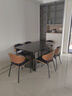卡尔适轻奢极简岩板餐桌家用小户型现代简约金属长方形餐桌椅组合BN228 岩板餐桌+伊姆斯椅*6 140*80*75cm【全托底板】 实拍图