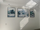 Sixpoetry 客厅装饰画现代简约沙发背景墙壁画轻奢三联晶瓷画大气高档挂画 流水多财（铝合金外框） 晶瓷画左右50*70+中间100*70亮面 实拍图