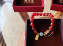 周大生喜乐安康牌串珠女款和田玉红豆手串国风闺蜜生日礼物送女友 实拍图