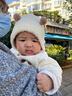 兔兔大文婴儿帽子秋冬季小月龄0-6-12个月保暖3岁男女宝宝护耳毛绒套头帽 小球米白色+包头弹力好 头围38-48cm（建议0-2岁） 实拍图
